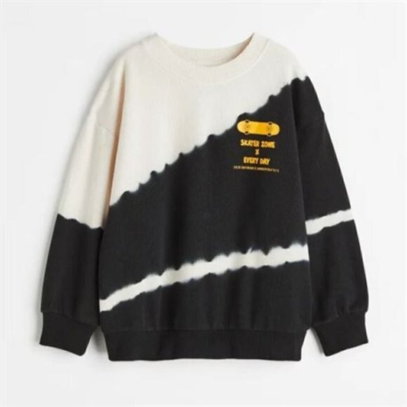 H&M, Kids Oversized sweatshirt - Black/Tie-Dye. Size: 5/6T (US). NIB (973) - Picture 7 of 8